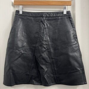Zara Basics Black Leather Mini Skirt size Small